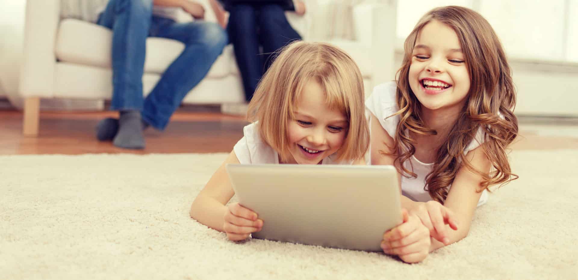 Two Children using tablet