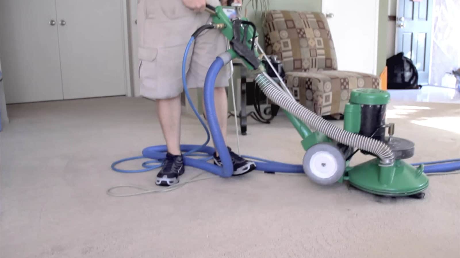 Carpet Cleaning tool being used on carpet