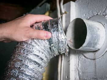 Dryer vent being opened